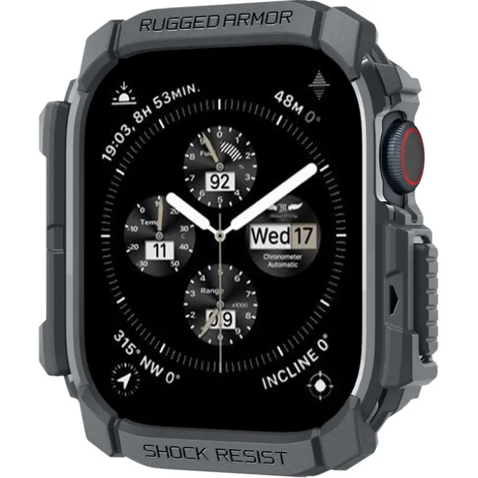 ETUI SPIGEN RUGGED ARMOR APPLE WATCH 10 (46 MM) DARK GREY