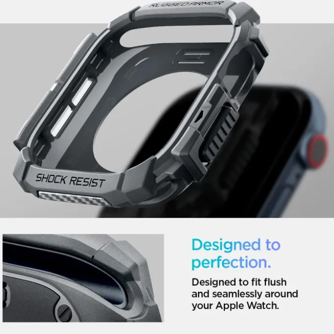 ETUI SPIGEN RUGGED ARMOR APPLE WATCH 10 (46 MM) DARK GREY