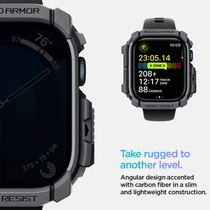 ETUI SPIGEN RUGGED ARMOR APPLE WATCH 10 (46 MM) DARK GREY