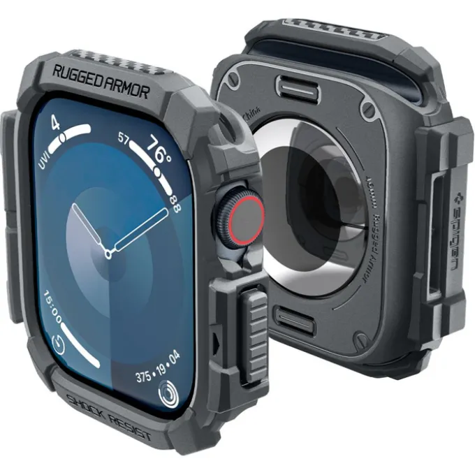 ETUI SPIGEN RUGGED ARMOR APPLE WATCH 10 (46 MM) DARK GREY