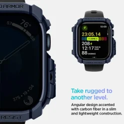 ETUI SPIGEN RUGGED ARMOR APPLE WATCH 10 (46 MM) NAVY BLUE