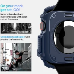 ETUI SPIGEN RUGGED ARMOR APPLE WATCH 10 (46 MM) NAVY BLUE