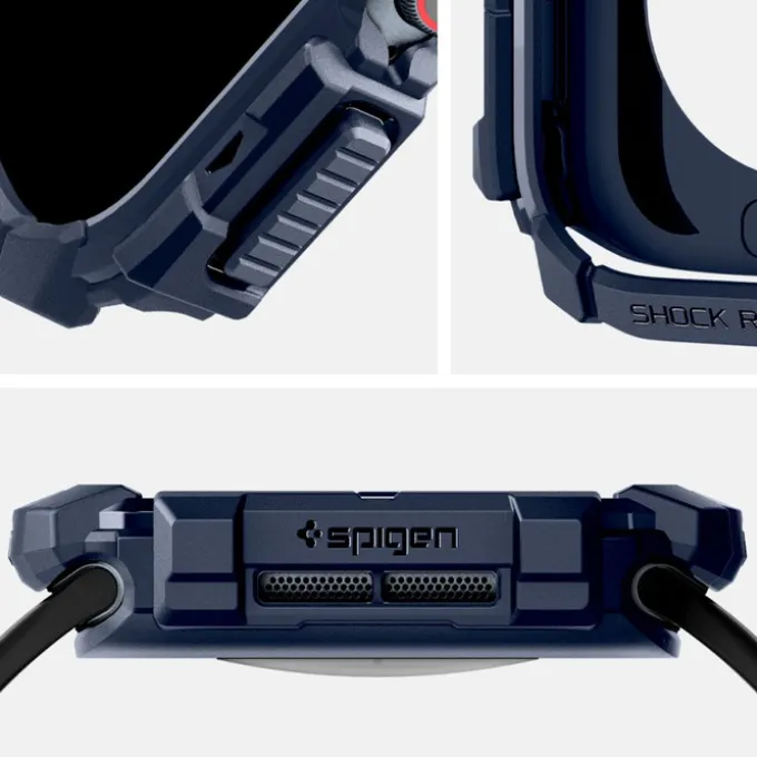 ETUI SPIGEN RUGGED ARMOR APPLE WATCH 10 (46 MM) NAVY BLUE