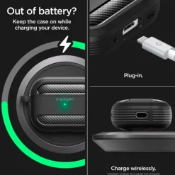 Etui Spigen Rugged Armor Apple Airpods Pro 1 / 2 Matte Black Case