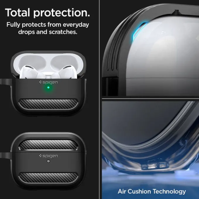 Etui Spigen Rugged Armor Apple Airpods Pro 1 / 2 Matte Black Case