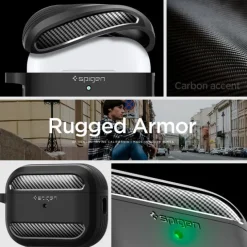 Etui Spigen Rugged Armor Apple Airpods Pro 1 / 2 Matte Black Case