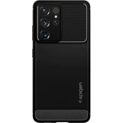 Etui SPIGEN Rugged Armor Galaxy S21 Ultra Matte Black Czarne Case