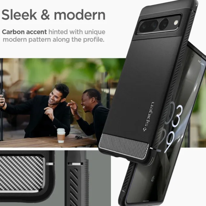 ETUI SPIGEN RUGGED ARMOR GOOGLE PIXEL 7 PRO MATTE BLACK