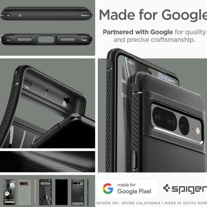 ETUI SPIGEN RUGGED ARMOR GOOGLE PIXEL 7 PRO MATTE BLACK