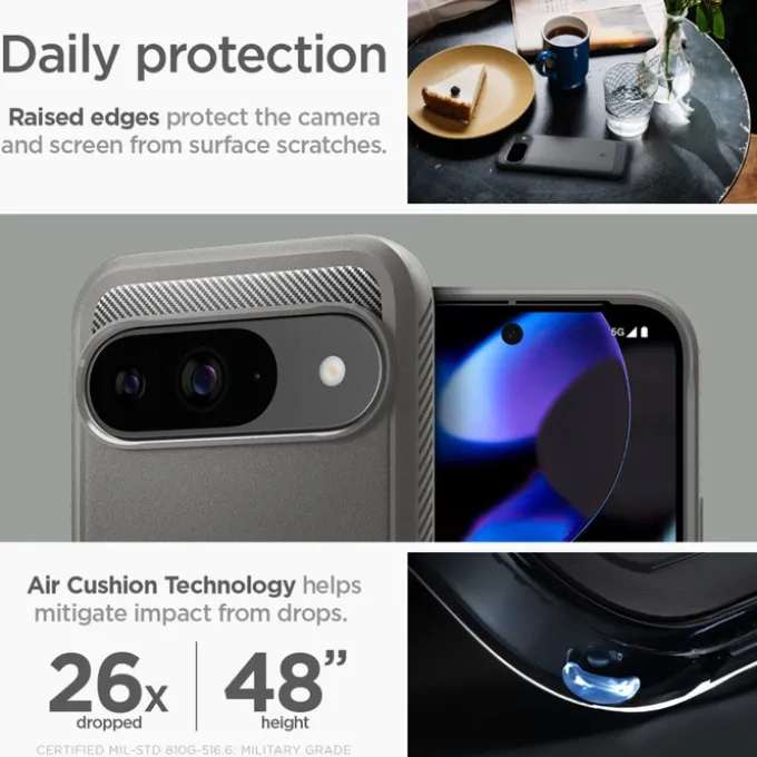 Etui SPIGEN RUGGED ARMOR GOOGLE PIXEL 9 / 9 PRO MARBLE GREY