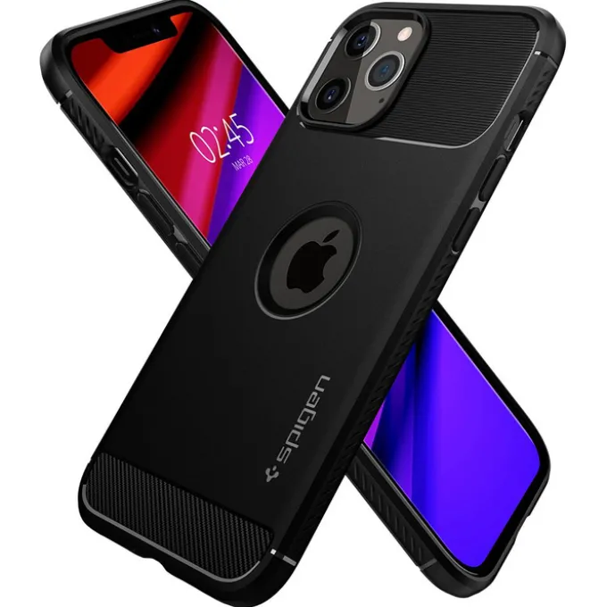 Etui SPIGEN Rugged Armor iPhone 12 12 Pro Matte Black Czarne Case