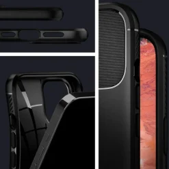Etui SPIGEN Rugged Armor iPhone 12 12 Pro Matte Black Czarne Case