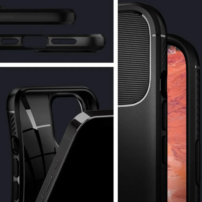 Etui SPIGEN Rugged Armor iPhone 12 12 Pro Matte Black Czarne Case