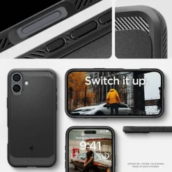 Etui SPIGEN RUGGED ARMOR MAG MAGSAFE IPHONE 16 PLUS MATTE BLACK