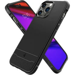 Etui Spigen Rugged Armor Mag Magsafe iPhone 14 Pro Matte Black Czarny Case