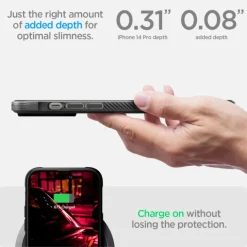 Etui Spigen Rugged Armor Mag Magsafe iPhone 14 Pro Matte Black Czarny Case