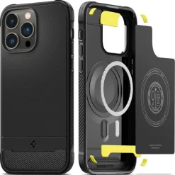 Etui Spigen Rugged Armor Mag Magsafe iPhone 14 Pro Matte Black Czarny Case