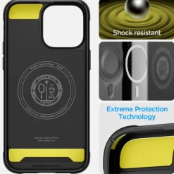 Etui Spigen Rugged Armor Mag Magsafe iPhone 14 Pro Matte Black Czarny Case