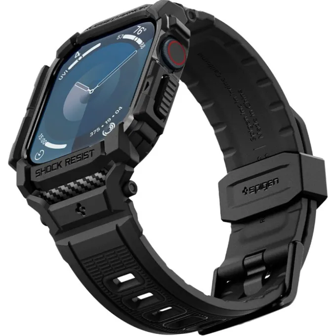 ETUI SPIGEN RUGGED ARMOR ”PRO” APPLE WATCH 10 (46 MM) MATTE BLACK