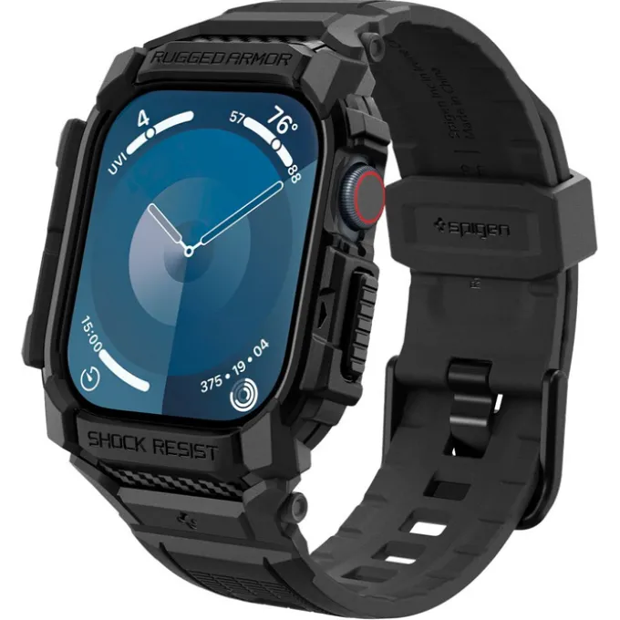 ETUI SPIGEN RUGGED ARMOR ”PRO” APPLE WATCH 10 (46 MM) MATTE BLACK