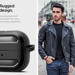 ETUI SPIGEN RUGGED ARMOR SAMSUNG GALAXY BUDS 3 / 3 PRO MATTE BLACK