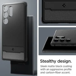 Etui Spigen Rugged Armor Samsung Galaxy S24 Ultra Matte Black Case