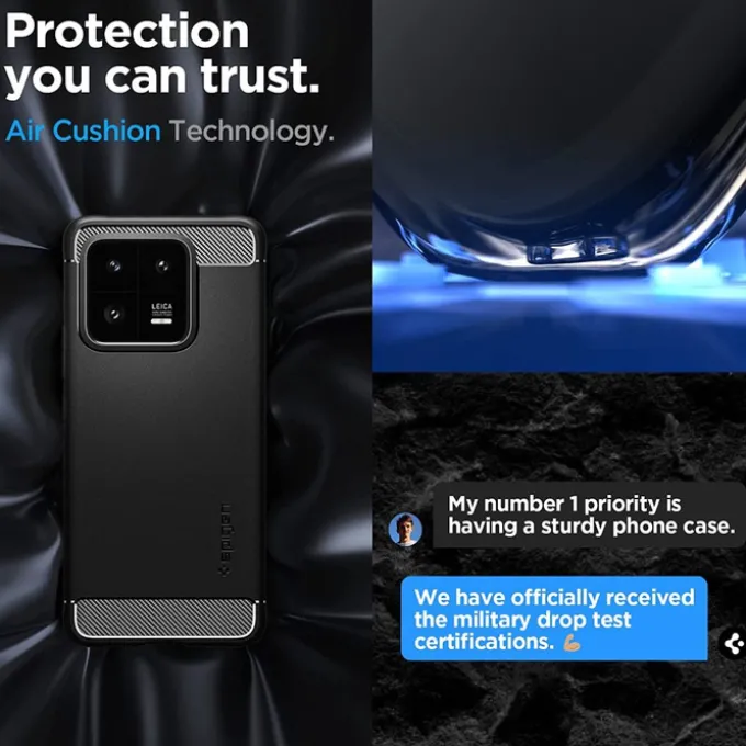 ETUI SPIGEN RUGGED ARMOR XIAOMI 13 PRO MATTE BLACK CZARNY CASE