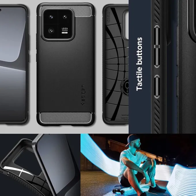 ETUI SPIGEN RUGGED ARMOR XIAOMI 13 PRO MATTE BLACK CZARNY CASE