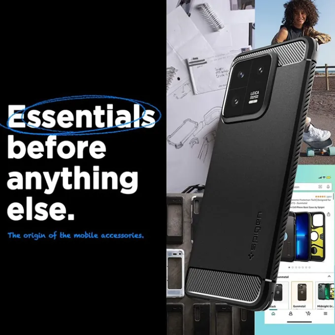 ETUI SPIGEN RUGGED ARMOR XIAOMI 13 PRO MATTE BLACK CZARNY CASE
