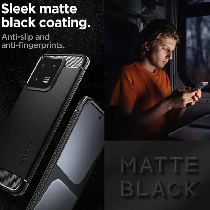 ETUI SPIGEN RUGGED ARMOR XIAOMI 13 PRO MATTE BLACK CZARNY CASE