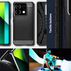 Etui Spigen Rugged Armor Xiaomi Redmi Note 13 Pro 5g / Poco X6 5g Matte Black Case