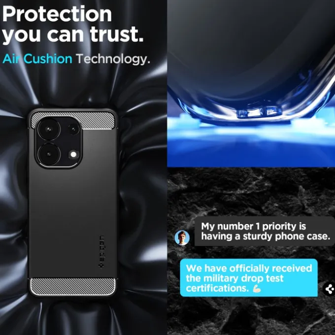 Etui Spigen Rugged Armor Xiaomi Redmi Note 13 4g Matte Black Case