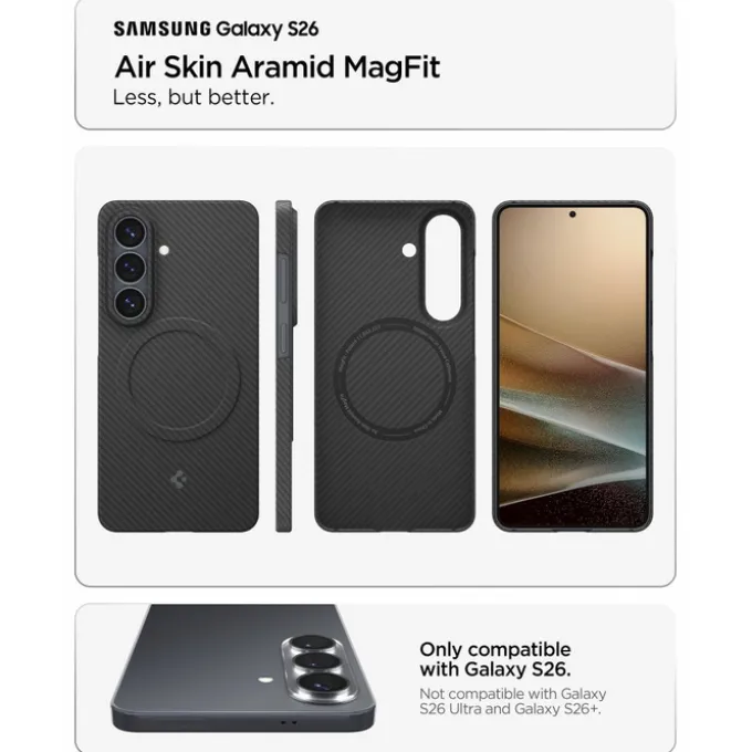 ETUI SPIGEN SAMSUNG GALAXY S26 AIRSKIN ARAMID MAG MAGSAFE CZARNE