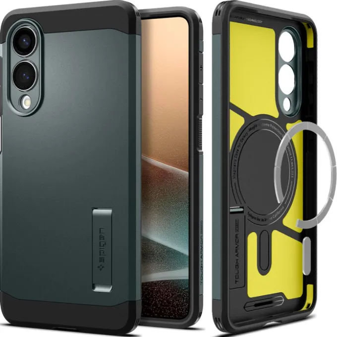ETUI SPIGEN SAMSUNG GALAXY S25 EDGE TOUGH ARMOR MAGSAFE ABYSS GREEN