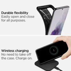 Etui SPIGEN Samsung Galaxy S20 Plus Liquid Air Matte Black Czarne Case