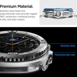 ETUI SPIGEN SAMSUNG GALAXY WATCH 8 CLASSIC (46 MM) BEZEL TUNE PRO PILOT SILVER