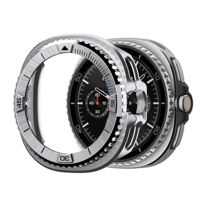 ETUI SPIGEN SAMSUNG GALAXY WATCH 8 CLASSIC (46 MM) BEZEL TUNE PRO PILOT SILVER