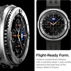ETUI SPIGEN SAMSUNG GALAXY WATCH 8 CLASSIC (46 MM) BEZEL TUNE PRO PILOT SILVER