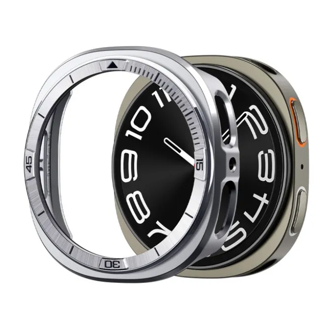 ETUI SPIGEN SAMSUNG GALAXY WATCH 8 (44 MM) BEZEL TUNE PRO PILOT RAMKA SILVER