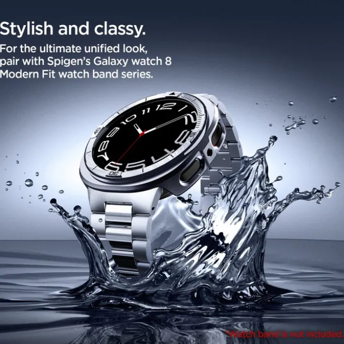 ETUI SPIGEN SAMSUNG GALAXY WATCH 8 (44 MM) BEZEL TUNE PRO PILOT RAMKA SILVER