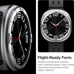 ETUI SPIGEN SAMSUNG GALAXY WATCH 8 (44 MM) BEZEL TUNE PRO PILOT RAMKA SILVER