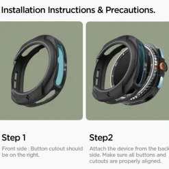 ETUI SPIGEN SAMSUNG GALAXY WATCH 8 CLASSIC 46 MM LIQUID AIR MATTE CZARNE