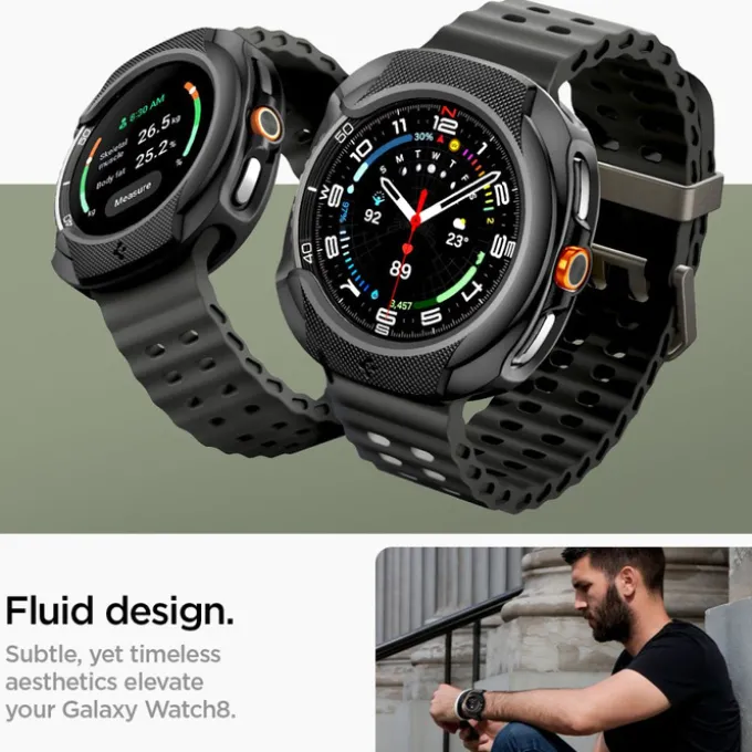 ETUI SPIGEN SAMSUNG GALAXY WATCH 8 CLASSIC 46 MM LIQUID AIR MATTE CZARNE
