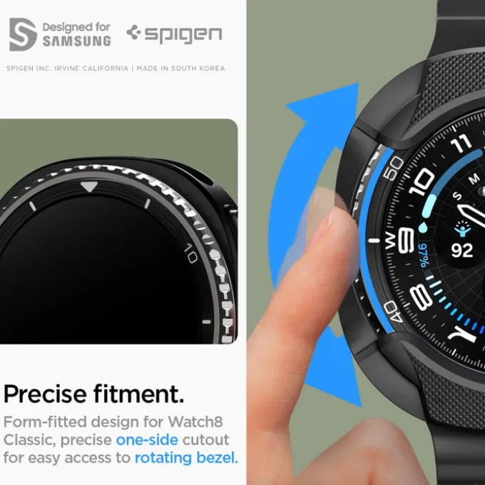 ETUI SPIGEN SAMSUNG GALAXY WATCH 8 CLASSIC 46 MM LIQUID AIR MATTE CZARNE