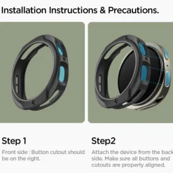 ETUI SPIGEN SAMSUNG GALAXY WATCH 8 40 MM LIQUID AIR MATOWE CZARNE