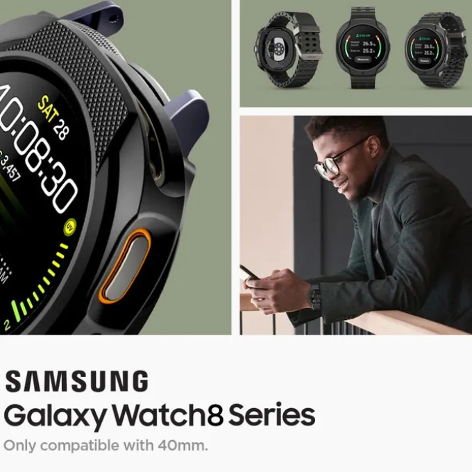 ETUI SPIGEN SAMSUNG GALAXY WATCH 8 40 MM LIQUID AIR MATOWE CZARNE