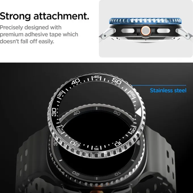 ETUI SPIGEN SAMSUNG GALAXY WATCH 8 CLASSIC (46 MM) BEZEL TUNE PRO DIVER BLACK