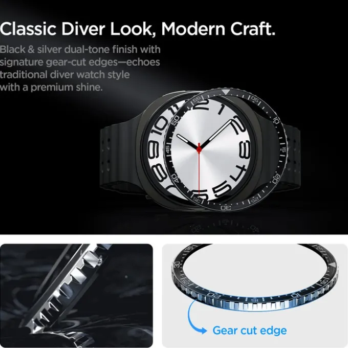ETUI SPIGEN SAMSUNG GALAXY WATCH 8 44 MM BEZEL TUNE DIVER CZARNE