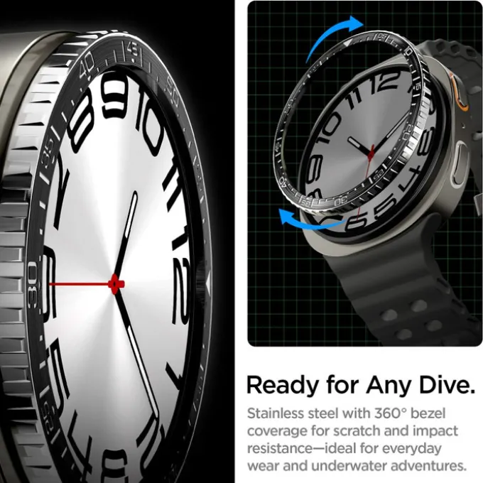 ETUI SPIGEN SAMSUNG GALAXY WATCH 8 44 MM BEZEL TUNE DIVER CZARNE