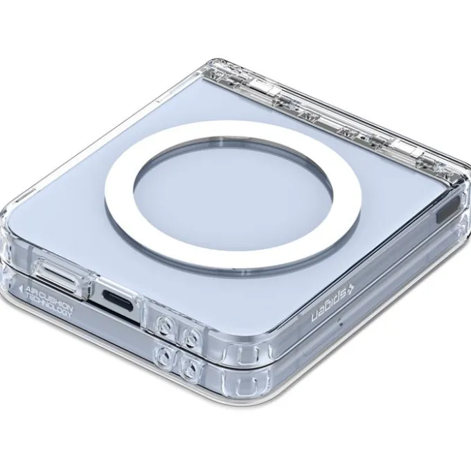 ETUI SPIGEN SAMSUNG GALAXY Z FLIP 7 FE Z FLIP 6 ULTRA HYBRID PRO MAGSAFE CLEAR WHITE
